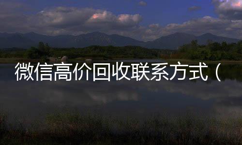 微信高价回收联系方24小时收微信式（微信高价回收联系方式怎么写）